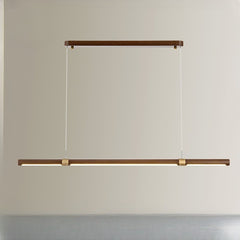 HEIKESZ Nordic Minimalist Long Chandelier Chinese Style Tea Room Wood Art Lamp