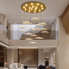 HEIKESZ Modern Danish Chandelier Simple Empty Lotus Leaf LED Lighting for Restaurant Living Room Dining Bar Nordic Ceiling Fixture