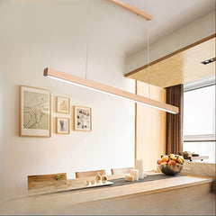 HEIKESZ Log Chandelier Long Japanese Bar Tea Room Solid Wood Warm Lighting for Living Bedroom Office Ceiling Lamp