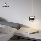 HEIKESZ Modern Nordic Minimalist Glass Pendant Lamp Single Head Chandelier for Bedroom Bar Restaurant Wall Lighting