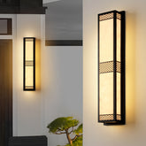 HEIKESZ Outdoor Waterproof Wall Lamp Stainless Steel Marble Stone Light Fixture for Villa Gate Courtyard Pillar Lighting