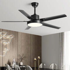 HEIKESZ Large Wind Ceiling Fan Lights 42 52 56 Inch Black Retro Electric Fan Lamp with Remote Control for Home Living Room Bedroom Industrial Commercial Use