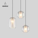 HEIKESZ Post-Modern Marble Glass Chandelier Creative Pendant Lamp for Bedroom Living Room Restaurant Club Ceiling Lights Decor