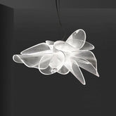 HEIKESZ Modern Transparent Flower Chandelier Italian Designer LED Ceiling Light for Living Room Bedroom Restaurant Nordic Creative Hanging Lamp