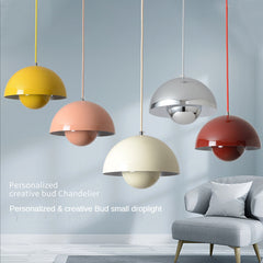 HEIKESZ Danish Designer Bud Chandelier Macaron Three Heads Dining Room Lamp Nordic Modern Minimalist Bedroom Lighting