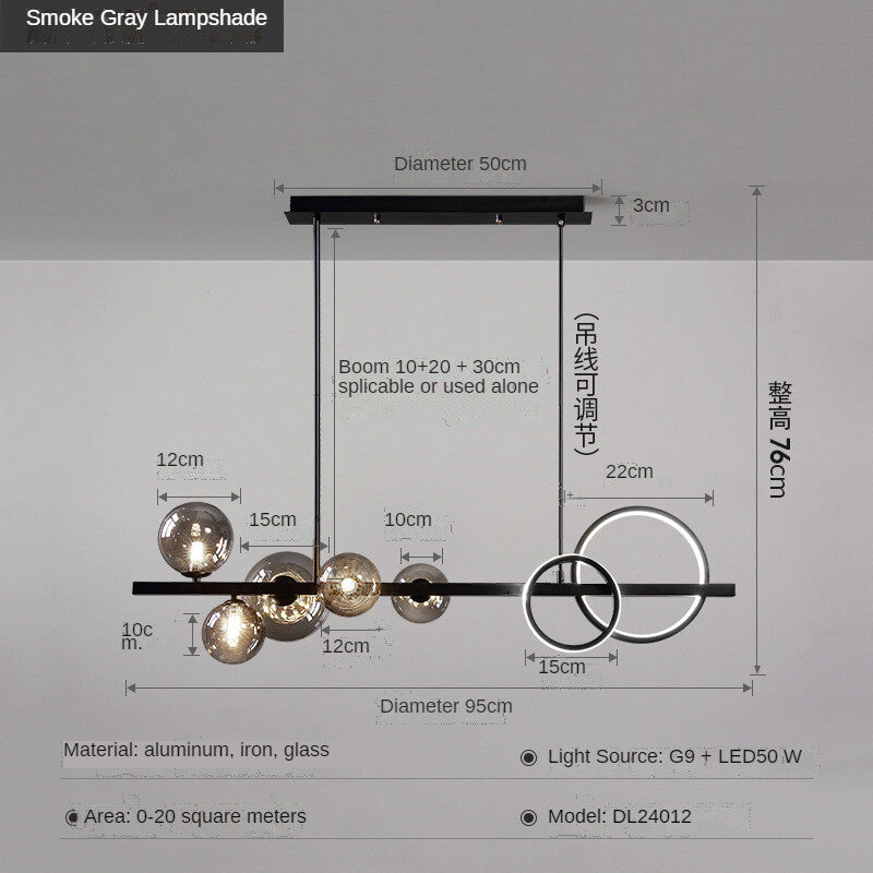 HEIKESZ Modern Minimalist Nordic LED Chandelier Luxury Dining Room Lamp Warm Light for Living Bedroom Bar Ceiling Lighting