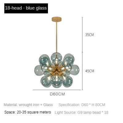 HEIKESZ Modern Minimalist Chandelier Creative Personality Art Nordic Balloon Bubble Glass Lamp for Bedroom Restaurant Princess Room