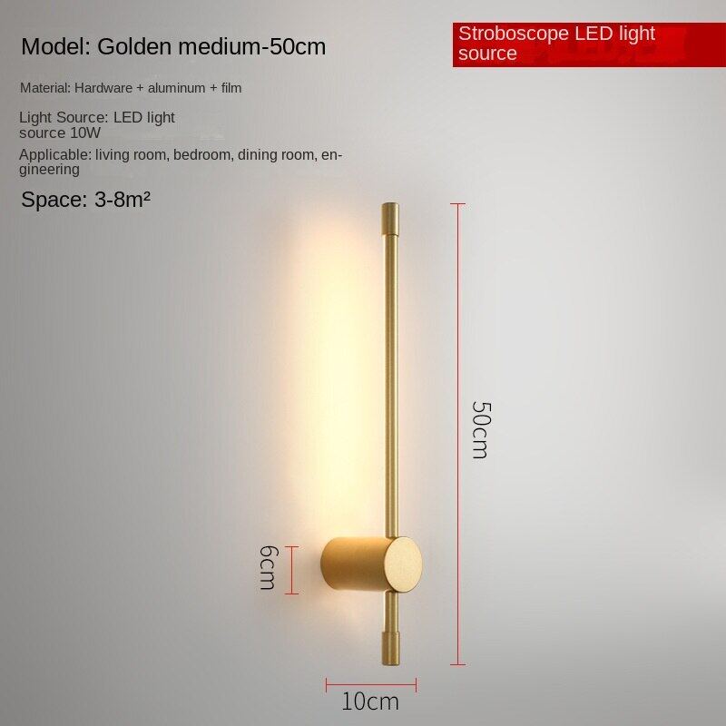 HEIKESZ Minimalist Long LED Wall Lamp Modern Nordic Light Luxury for Bedroom Living Room Hotel