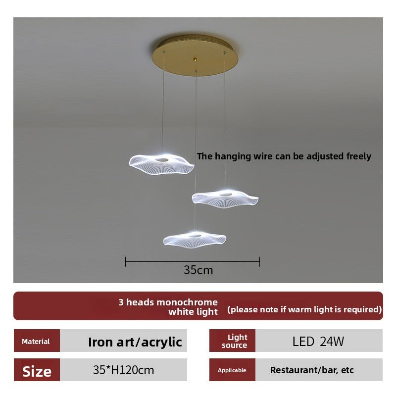 HEIKESZ Modern Danish Chandelier Simple Empty Lotus Leaf LED Lighting for Restaurant Living Room Dining Bar Nordic Ceiling Fixture