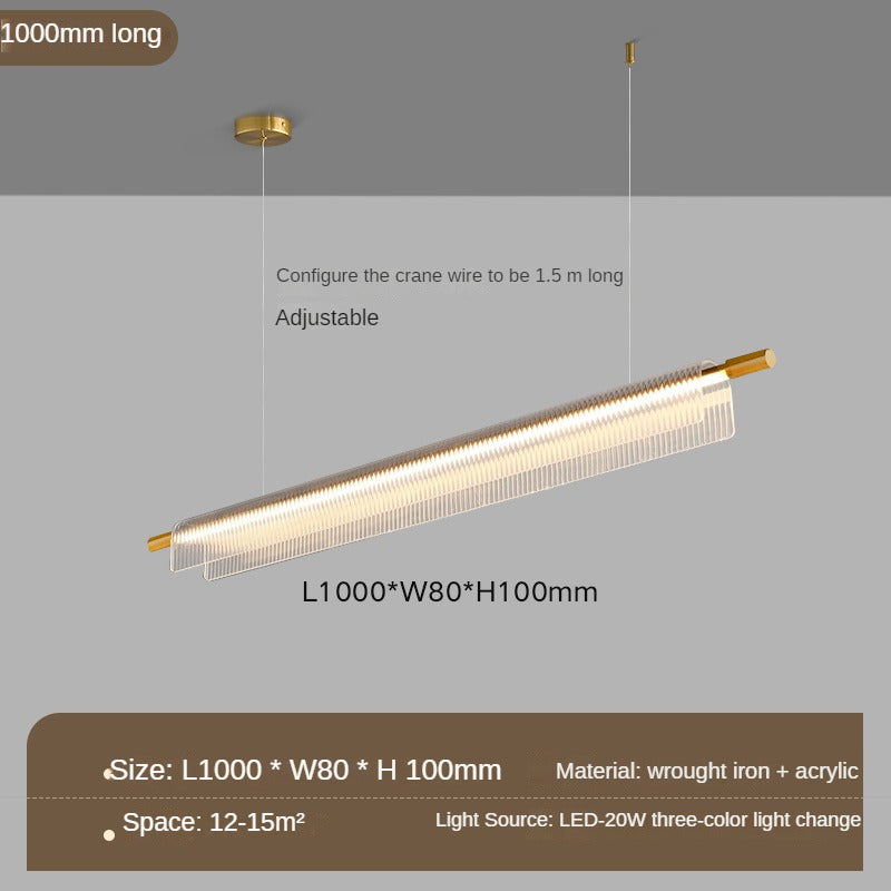 HEIKESZ Modern Nordic Long Bar Chandelier Acrylic Restaurant Office Study Lamps Simple Designer Lighting