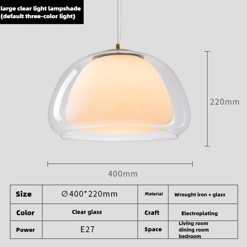 HEIKESZ Creative Danish Cream Wind Jelly Chandelier Nordic Minimalist Pendant Light for Cafe Restaurant Bedside Ceiling Decor