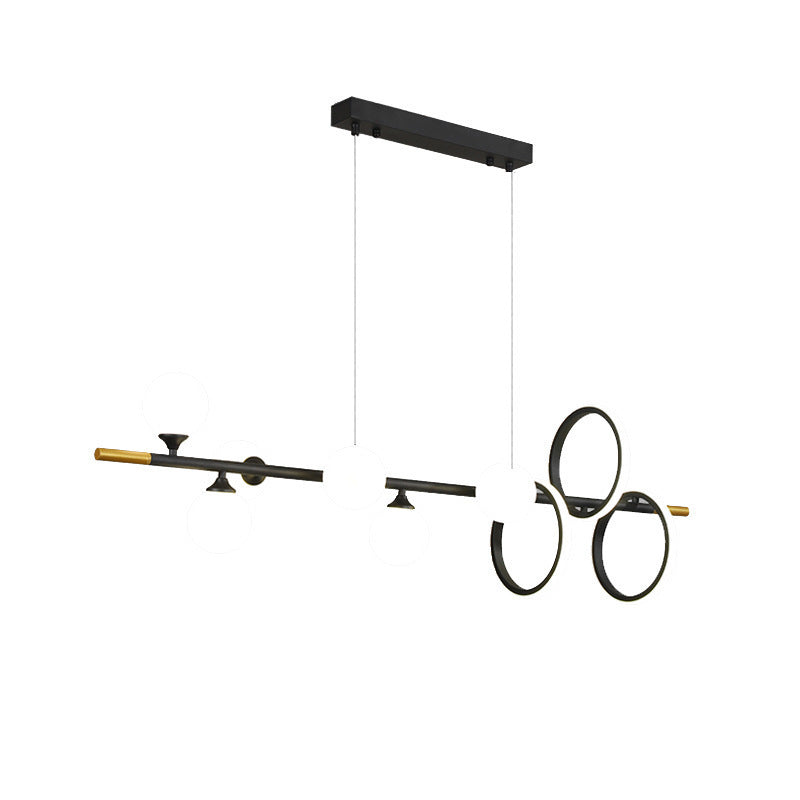 HEIKESZ New Simple Elegant Iron Droplight Post-Modern Magic Bean Chandelier for Living Room Bedroom Restaurant Bar