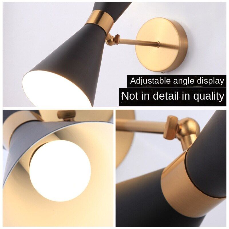 HEIKESZ Modern Minimalist Horn Wall Lamp Nordic Style LED Lighting for Living Room Bedroom Bathroom Mirror Warm Light