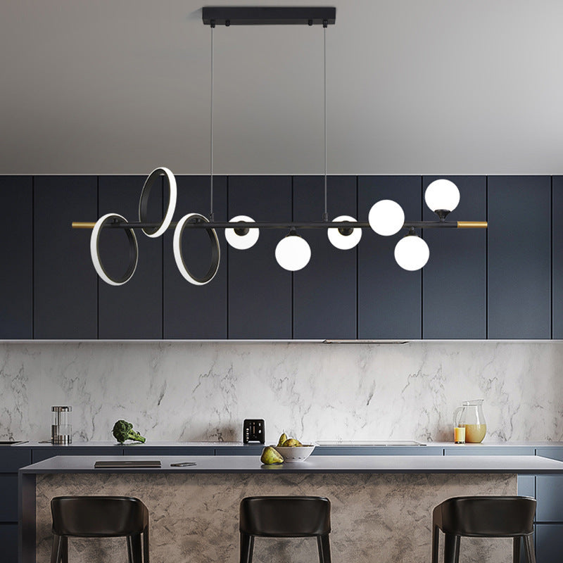 HEIKESZ New Simple Elegant Iron Droplight Post-Modern Magic Bean Chandelier for Living Room Bedroom Restaurant Bar