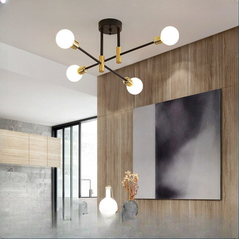 HEIKESZ Nordic Luxury Chandelier Modern Ceiling Lamp Wrought Iron LED Light for Living Room Bedroom Dining Room Warm Lighting