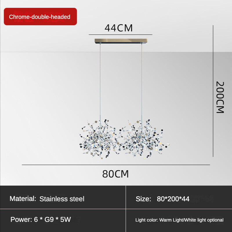 HEIKESZ Nordic Sequin Chandelier Creative Artistic Lamp for Dining Room Hotel Bar Stainless Steel Decorative Light