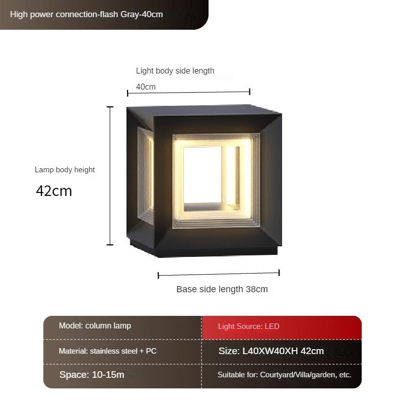 HEIKESZ Solar Pillar Lamp Waterproof Outdoor Lighting for Garden Courtyard Gate Villa Door Wall Decoration