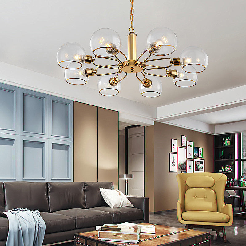 HEIKESZ American Living Room Chandelier Creative Magic Bean Glass Lamp for Bedroom Dining Room Hotel Designer Model