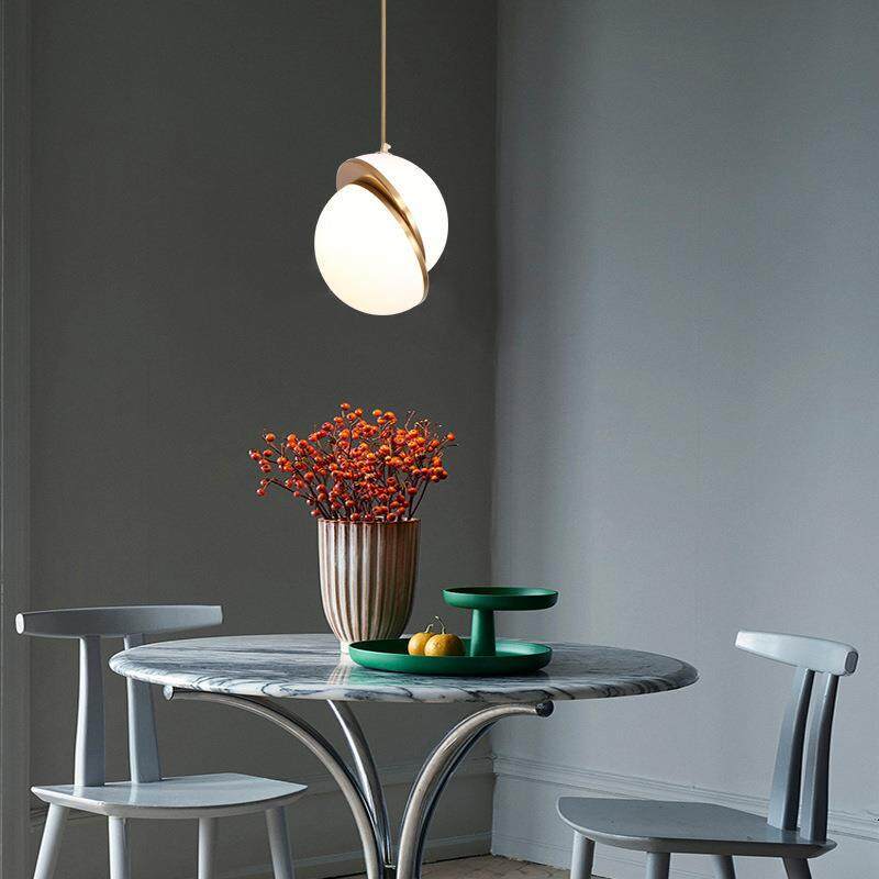 HEIKESZ Nordic Minimalist Moon Chandelier for Living Room Dining Room Bedroom Coffee Shop Bar