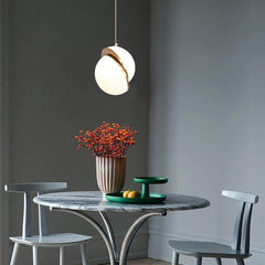 HEIKESZ Nordic Minimalist Moon Chandelier for Living Room Dining Room Bedroom Coffee Shop Bar