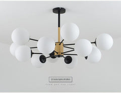 HEIKESZ Nordic Magic Bean Chandelier Post Modern Glass LED Ceiling Light for Living Room Bedroom Restaurant Creative Wrought Iron Lighting