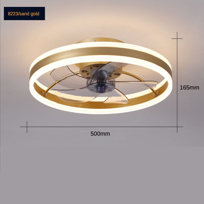 HEIKESZ LED Ceiling Fan Light Nordic Modern Design Invisible Fan Lamp for Bedroom Dining Room Balcony One-year Warranty  Energy Saving