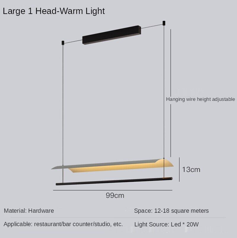 HEIKESZ Modern Chandelier Minimalist Design LED Ceiling Light for Restaurant Bar Living Room Bedroom Kitchen Island Hanging Lamp