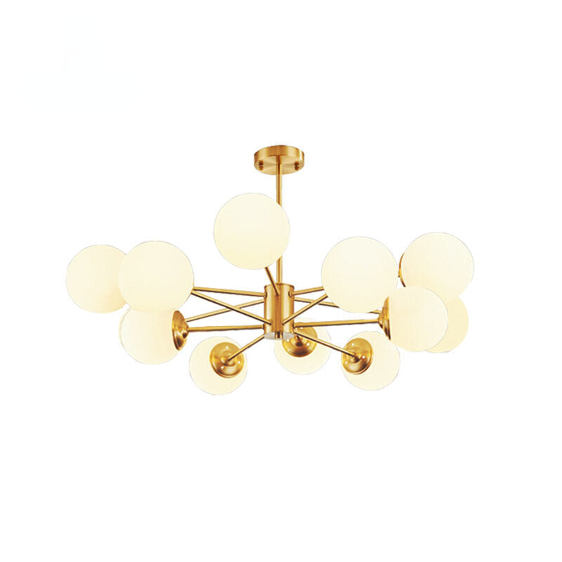 HEIKESZ All Copper Magic Beans Chandelier Modern Minimalist LED Ceiling Light for Living Room Bedroom Restaurant Nordic Hanging Lamp