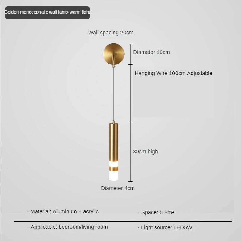 HEIKESZ Modern Minimalist Bedside Wall Lamp Nordic Creative Reading Light Warm Room Lamps for Bedroom Living Room Lighting Ceiling Chandelier