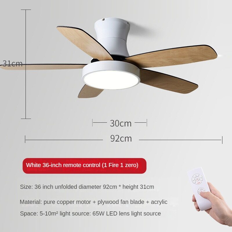 HEIKESZ Nordic Fan Lamp Modern Minimalist Ceiling Fan LED Light Mute Home Decoration Fan Style Ceiling Lamp