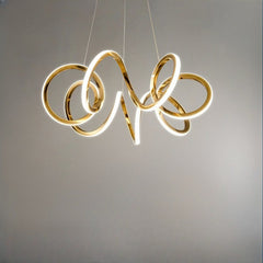 HEIKESZ Spring Ring Chandelier Modern Luxury Stainless Steel Art Light for Living Room Bedroom Dining High End Designer