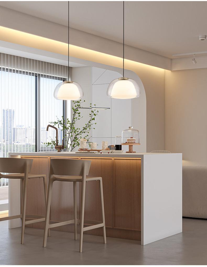 HEIKESZ Nordic Jelly Chandelier Modern Minimalist Glass Lamp for Living Room Bedroom Dining Room LED Ceiling Light Fixtures