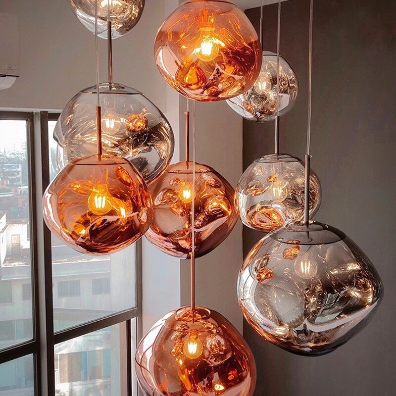 HEIKESZ Nordic Lava Chandelier Modern Glass Pendant Light for Living Room Dining Room Ceiling LED Minimalist Design Clothing Store Cafe Bar