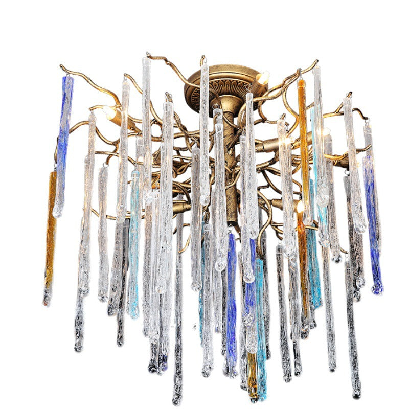 HEIKESZ Luxury Crystal Chandelier for Living Room European Retro Style Villa Duplex High-End Bedroom Lighting