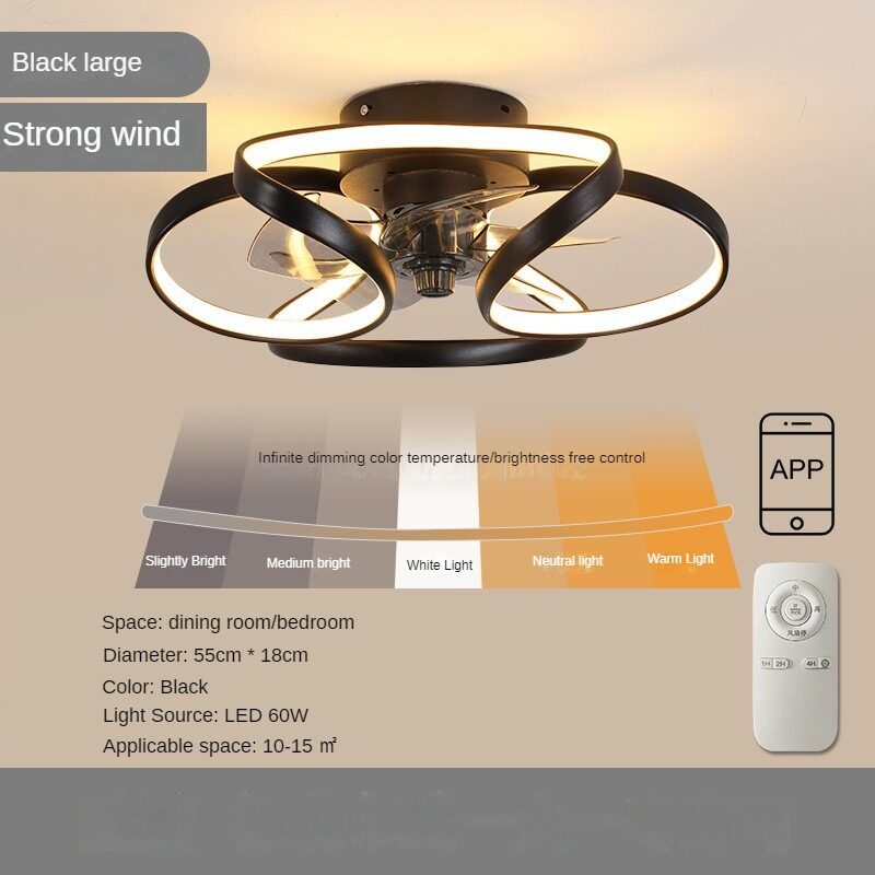 HEIKESZ Nordic Luxury Ceiling Fan with LED Light and Remote Control for Bedroom Living Room Dining Room