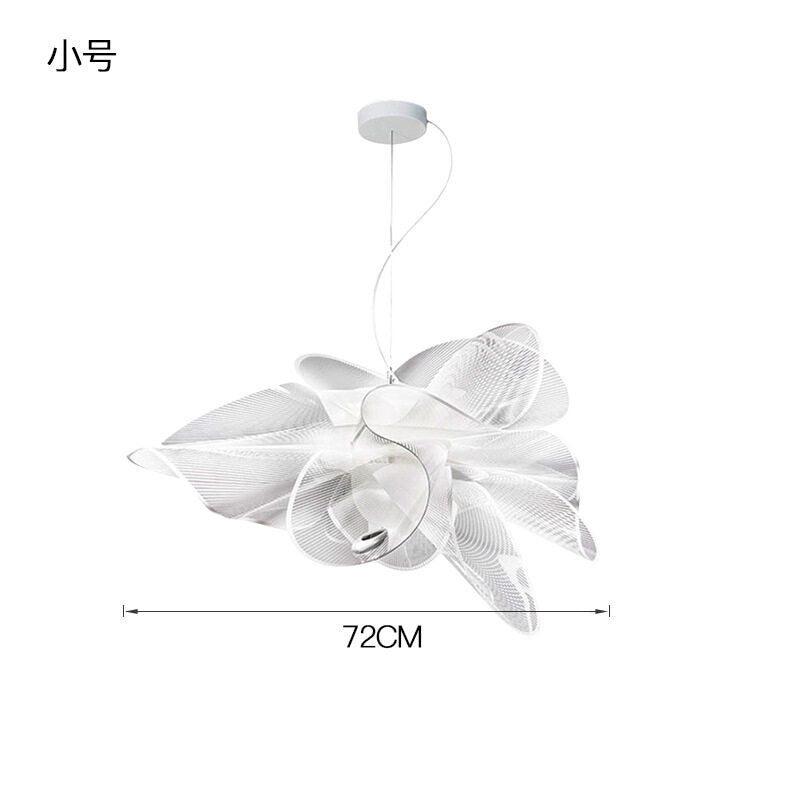 HEIKESZ Modern Transparent Flower Chandelier Italian Designer LED Ceiling Light for Living Room Bedroom Restaurant Nordic Creative Hanging Lamp
