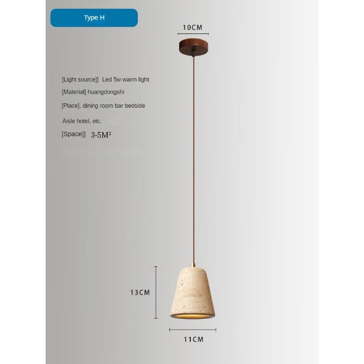 HEIKESZ Silent Style Black Yellow Cave Stone Japanese Bedroom Chandelier Vintage Industrial Lighting for Living Room