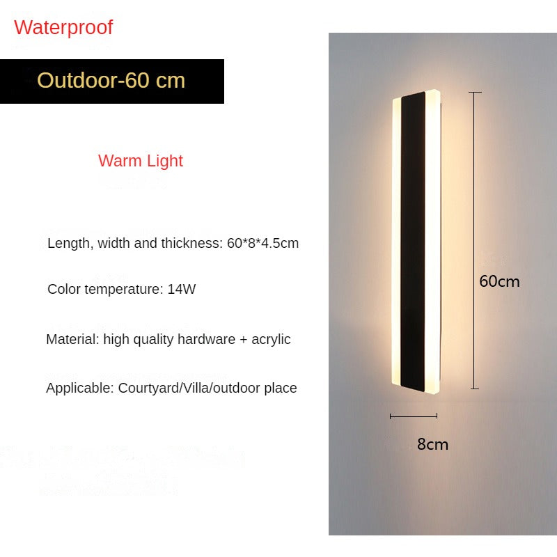 HEIKESZ Outdoor Waterproof LED Wall Lamp Nordic Minimalist Line Light for Garden Villa Door