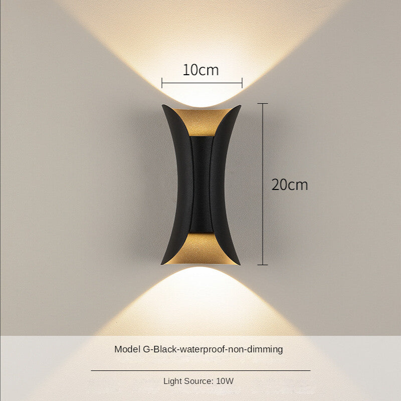 HEIKESZ Nordic LED Wall Lamp Waterproof Outdoor Indoor Bedside Corridor Balcony Courtyard Stair Light Warm White Bulb for Living Room Bedroom Lighting