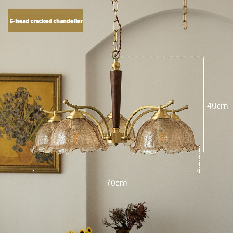 HEIKESZ American South Ocean Style Vintage Chandelier Retro Crack Bedroom Dining Room Living Room Pendant Light