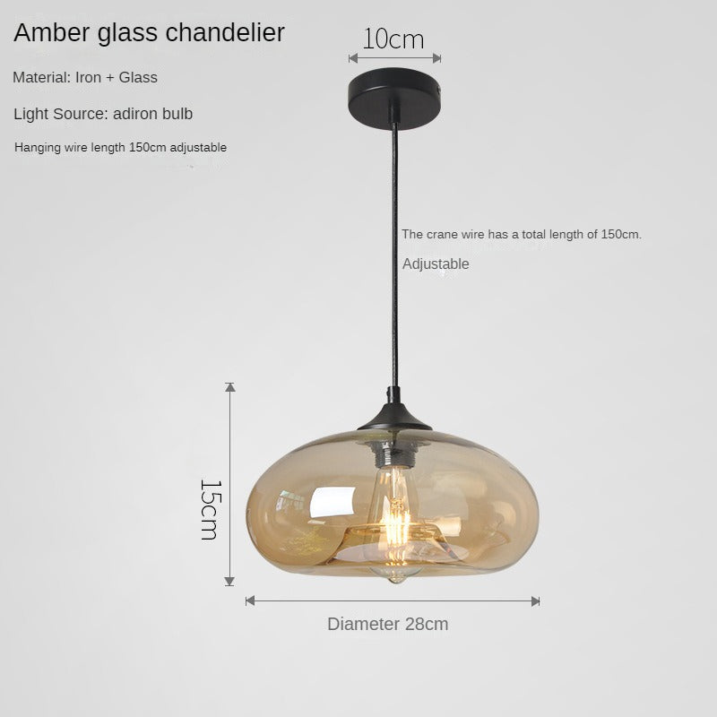 HEIKESZ Modern Round Stained Glass Chandelier Creative Hanging Light Fixture for Dining Room Bar Counter Living Room Ceiling Lighting