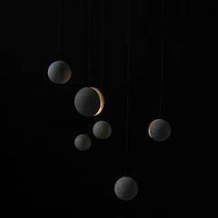 HEIKESZ Creative Moon Cement Pendant Lamp Industrial Style Retro Lighting for Living Room Bedroom Cafe Bar Restaurant Ceiling Lights