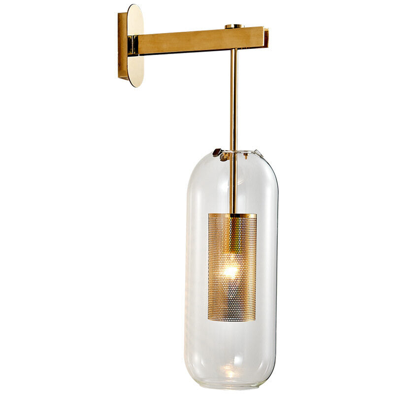 HEIKESZ Creative Glass Wall Lamp Modern Bar Restaurant Bedroom Stairs Long Column Warm Light Chandelier for Living Room Lighting Ceiling