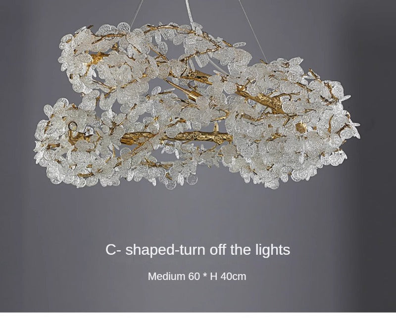 HEIKESZ Floating Light Italian Luxury Crystal Chandelier Creative High-End Copper Ring LED Hanging Light for Bedroom Dining Room Night Aesthetic