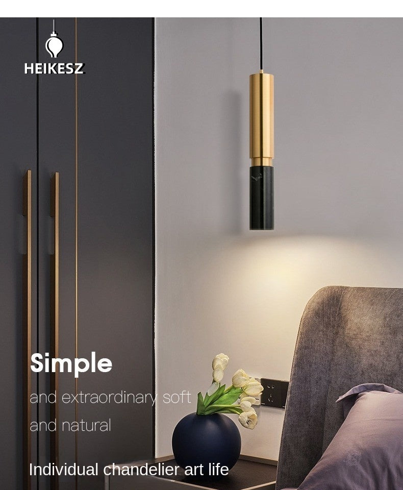 HEIKESZ Luxury Nordic Chandelier Minimalist LED Marble Pendant Light for Dining Room Bedroom Bar Restaurant Living Room Lighting Fixture