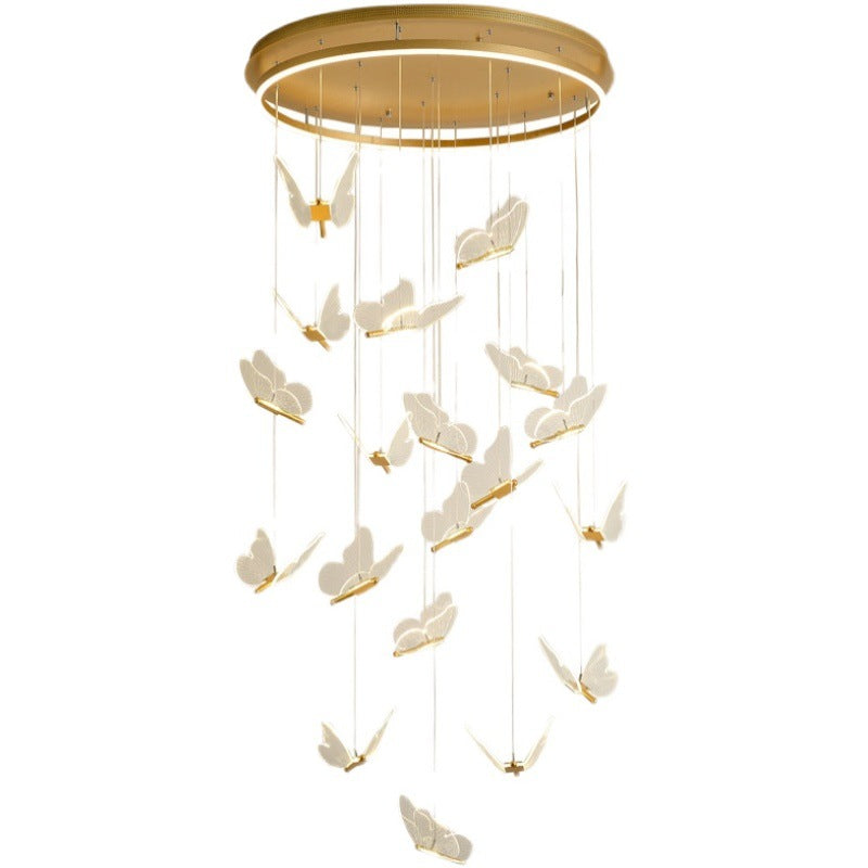 HEIKESZ Nordic Modern Minimalist LED Chandelier Acrylic Butterfly Creative Art Light for Living Room Dining Room Ceiling Pendant