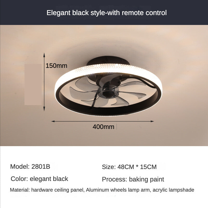 HEIKESZ Modern Ceiling Fan Lamp with LED Crystal Lights Remote Control Luxury Bedroom Living Room Restaurant Light Wholesale Nordic Minimalist Design