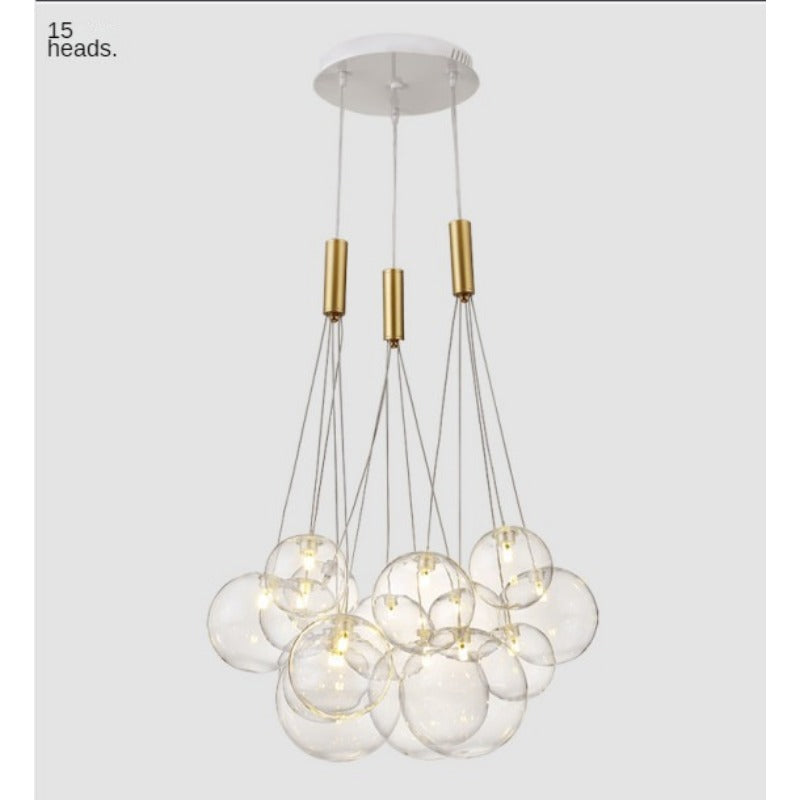 HEIKESZ Nordic Glass Hanging Lamp Minimalist Starry Soap Bubble Ball Lighting for Living Room Bedroom Restaurant Decor