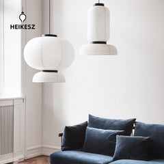HEIKESZ Japanese-Style Xuan Paper Chandelier Nordic Simple Modern Living Room Study Chinese Style Lamp
