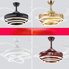 HEIKESZ Modern Nordic Ceiling Fan With LED Light 42 48 Inch Invisible Fan Remote Control For Livingroom Bedroom Restaurant Decor